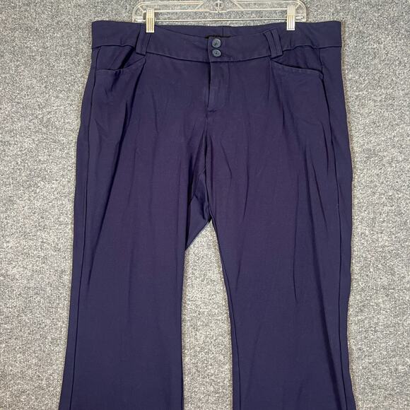 Studio By Torrid Pants Womens 22 Blue Stretch Pull On Flare Leg Chinos Plus Size - Picture 3 of 9